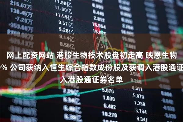 网上配资网站 港股生物技术股盘初走高 映恩生物涨超10% 公司获纳入恒生综合指数成份股及获调入港股通证券名单